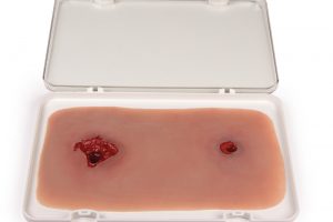 Schusswunde Bein mit Blutungsfunktion