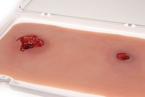 Schusswunde Bein mit Blutungsfunktion